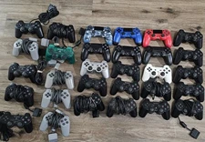 Lot of 30 Mixed PS1 PS2 PS3 PS4 PlayStation Controllers Parts/Repairs Untested 