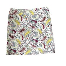 Talbots Paisley Print Short Skirt Women Size 4 Petite Retro Colorful Statement