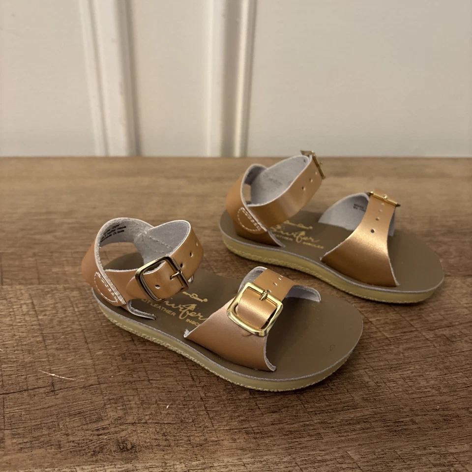 Sun-San Salt Water Sandals,water safe Sea Wee style,rose gold , Size 6 Toddler - Image 3 of 4