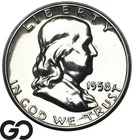 1958 Franklin Half Dollar PROOF, Stunning PR++