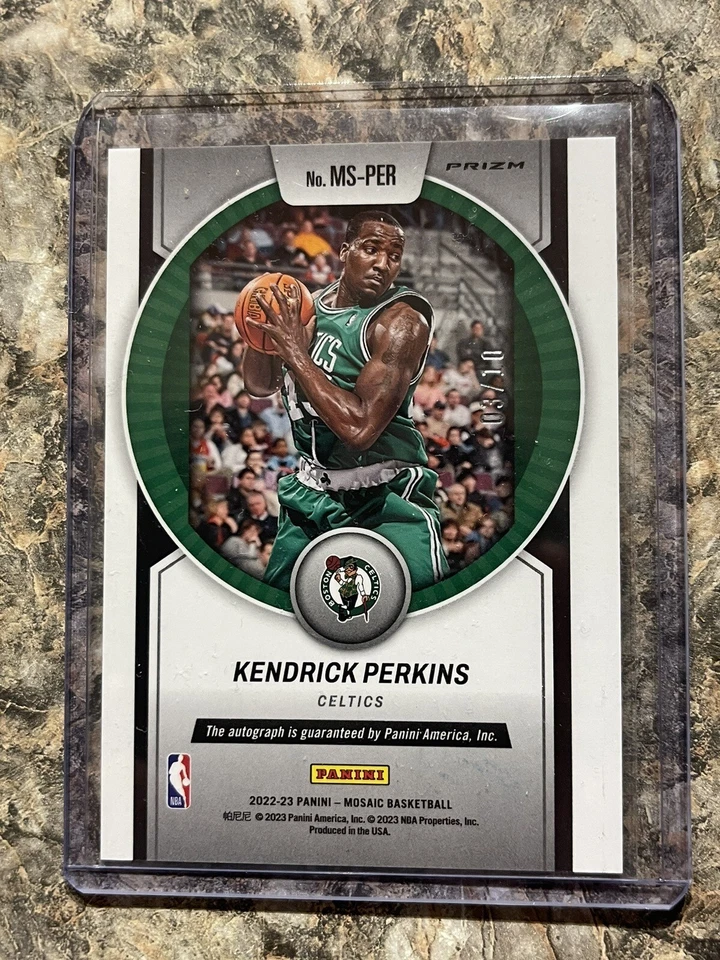 2023 Mosaic NBA Basketball Kendrick Perkins Scripts Gold 03/10 Auto. - Image 2 of 4