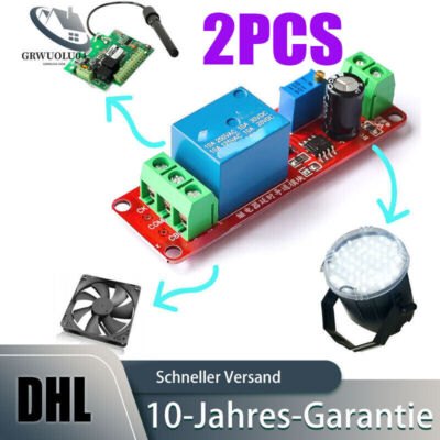 2PCS 12 V DC Einstellbar 0 - 10S Timer Verzögerungsschalter Modul LEDs für NE555