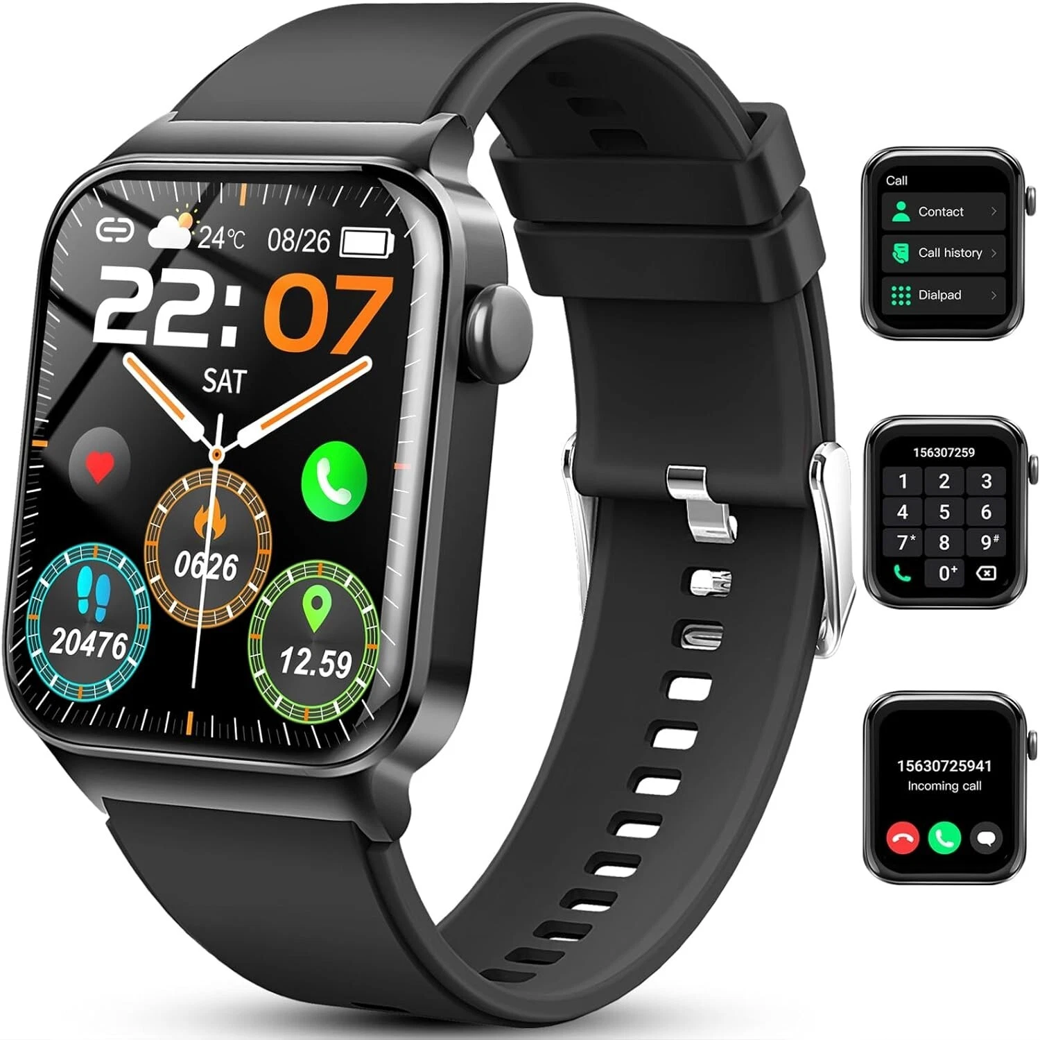 Smart Watch Men Women with Phone Function Wristwatch Sports Watch for Android IOS