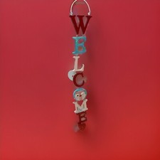 VALENTINE'S DAY HEARTS HANGER Door Wall Art SIGN Hanging Plaque Welcome