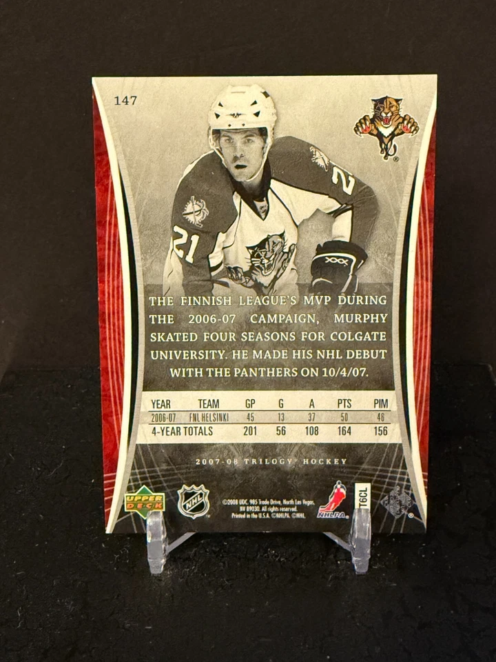 2007-08 Upper Deck Hockey Cory Murphy Rookie RC Card #147 #'ed /999 - Image 2 of 2