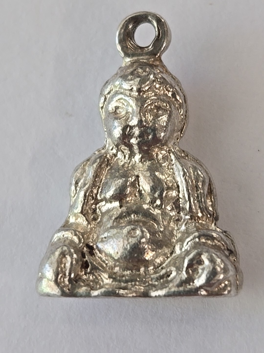Sterling Silver ~ BUDDHA Charm ~ SOLID ~ NICE DET… - image 1
