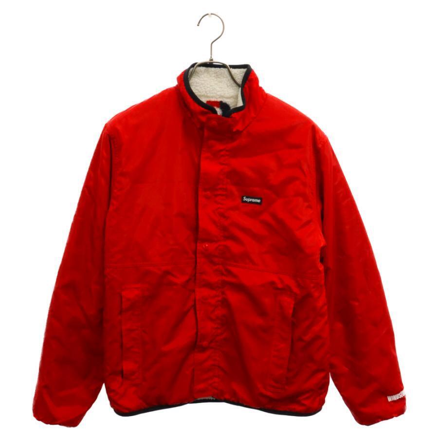 SUPREME 18AW Reversible Logo Fleece Jacket White Red Used SUPREME 18AW Reversible Logo Fleece Jacket White Red Used