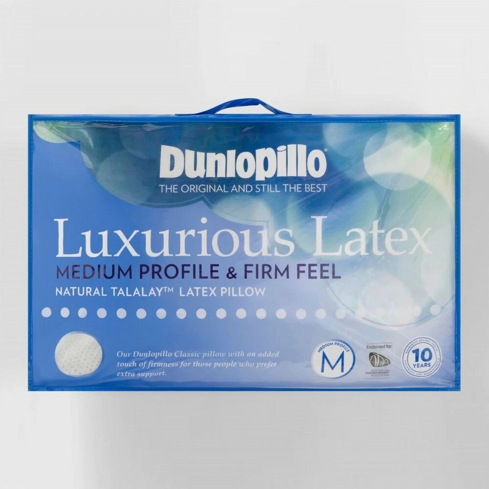 NEW Dunlopillo Luxurious Latex Medium Profile Firm Pillow