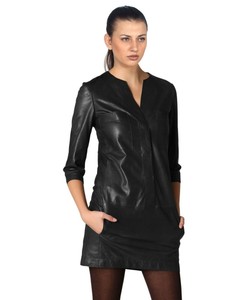 plus size genuine leather dresses