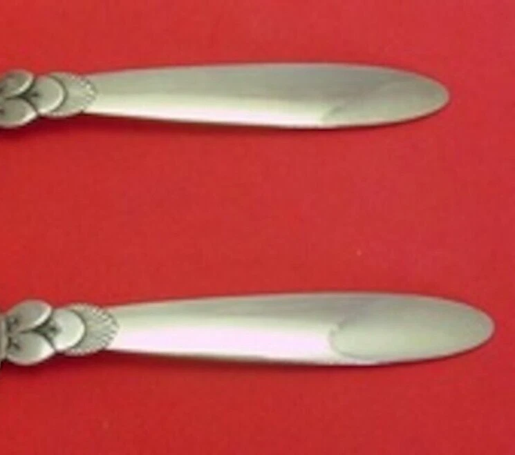 Juego de servir ensalada de plata esterlina Cactus de Georg Jensen 2 piezas FH AS pequeño 6 5/8" Foto 2 de 2