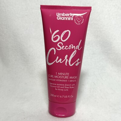 Umberto Giannini 60 Second Curls 1 Minute Moisture Mask Vegan 6.7oz/200ml New