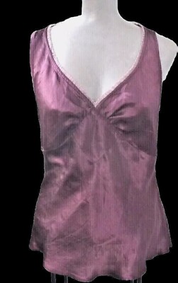 NEU * UK 14 / 40/42 L * SCARLETT LONDON *Satin Top Bluse Boho* Aubergine Violett