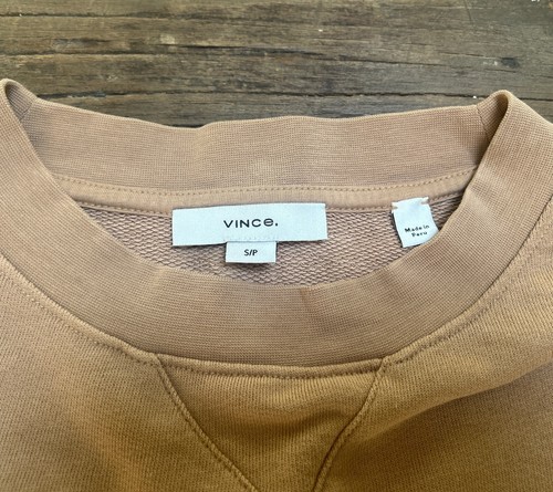 $390 VINCE Women Brown Cotton Sweatshirt + Pocket Jogger Pants Set S/M Worn Once - Picture 7 of 18