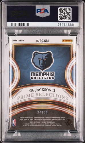 2023-24 Select Rookie Prime GG Jackson II Silver RC RPA Auto /99 GEM MINT PSA 10 - Picture 2 of 2
