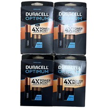 LOT OF 16 Duracell Optimum AAA 4 Alkaline Batteries 4 PACKS