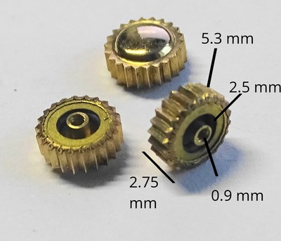 Couronne De Remontoir Pour Montre - Plaquée Or Rosé - Stock Atelier Années 1950 à Nettoyer