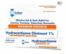 12 Tubes of Hydrocortisone Ointment 1% 1oz Maximum Strength Anti-Itch