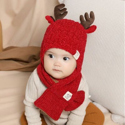 Baby Winter Knit Beanie Hat & Scarf Set – Warm Crochet Set For Toddlers, Unisex