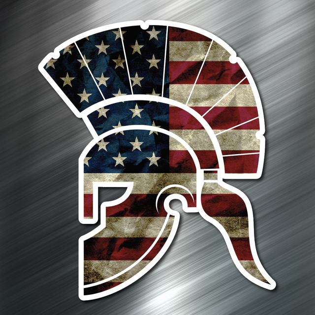 (1) AMERICAN FLAG Spartan Vinyl Decal Sticker Car United States Patriot USA NEW eBay