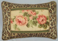 Pillow made w Ralph Lauren Sussex Garden Floral  Venetian Leopard Fabric 18x13
