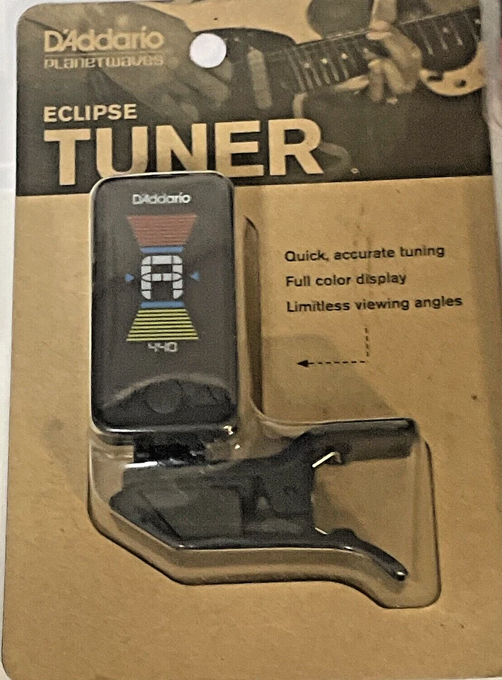 SINTONIZADOR DE GUITARRA CLIP D'ADDARIO + DOS JUEGOS DE CUERDAS DE GUITARRA ELÉCTRICA GUARDABARROS Foto 2 de 4