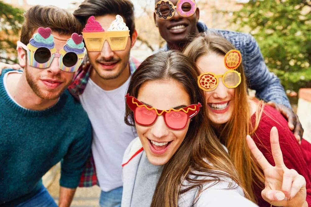 Funny Glasses Set Birthday Sunglasses Pizza Ice Cream Party