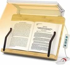 Adjustable Foldable Book Stand with LED Light Hands Free Holder for Textbooks