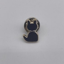 Black Enamel Cat Lapel Hat Pin