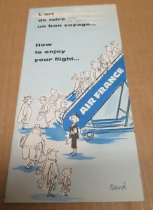 AIR FRANCE dépliant L/'art de faire un bon voyage illustrations de SEMPE Vintage