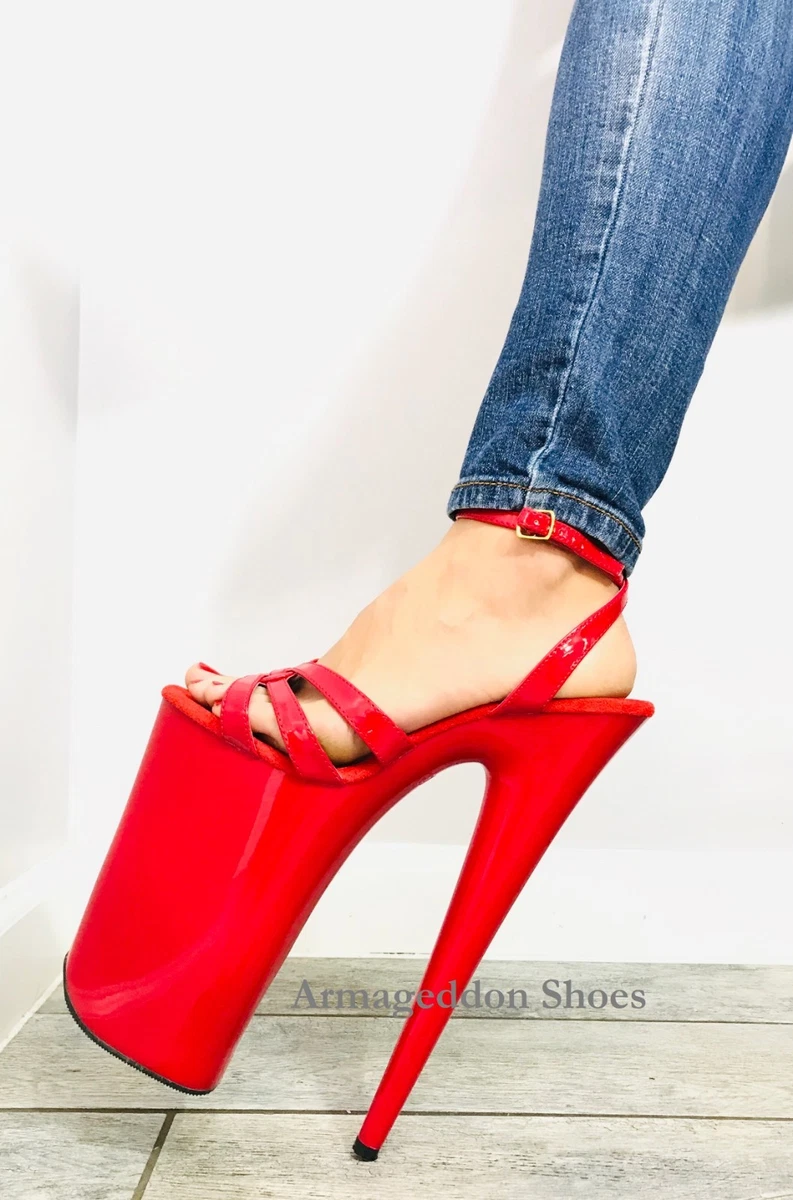 sollys excitation ozon 10&#034; Red Super High Pleaser Platform Heels Lady Gaga Drag Queen Shoes 9  10 11 12 | eBay