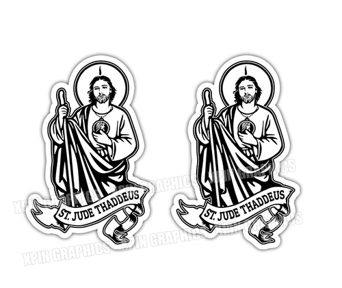 Paquete de 2 calcomanías gráficas de San Judas Tadeo de San Judas Tadeo estilo B - Imagen 1 de 3