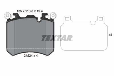 Textar 2452401 brake pad set, disc brake for BMW, Rolls-Royce