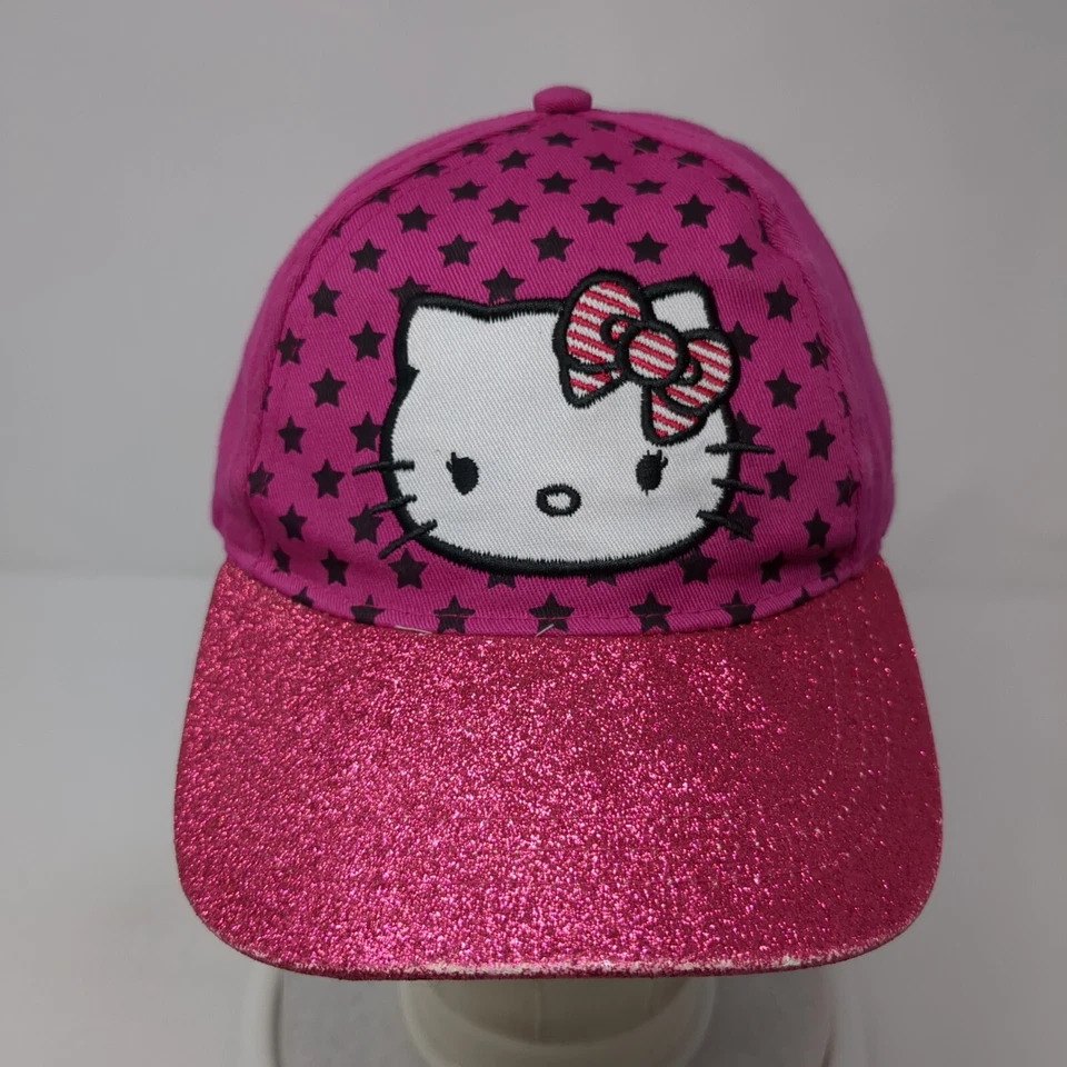 Sombrero Hello Kitty Sanrio Glitters Juvenil Snapback Rosa OS Ajustable Bordado Foto 2 de 4