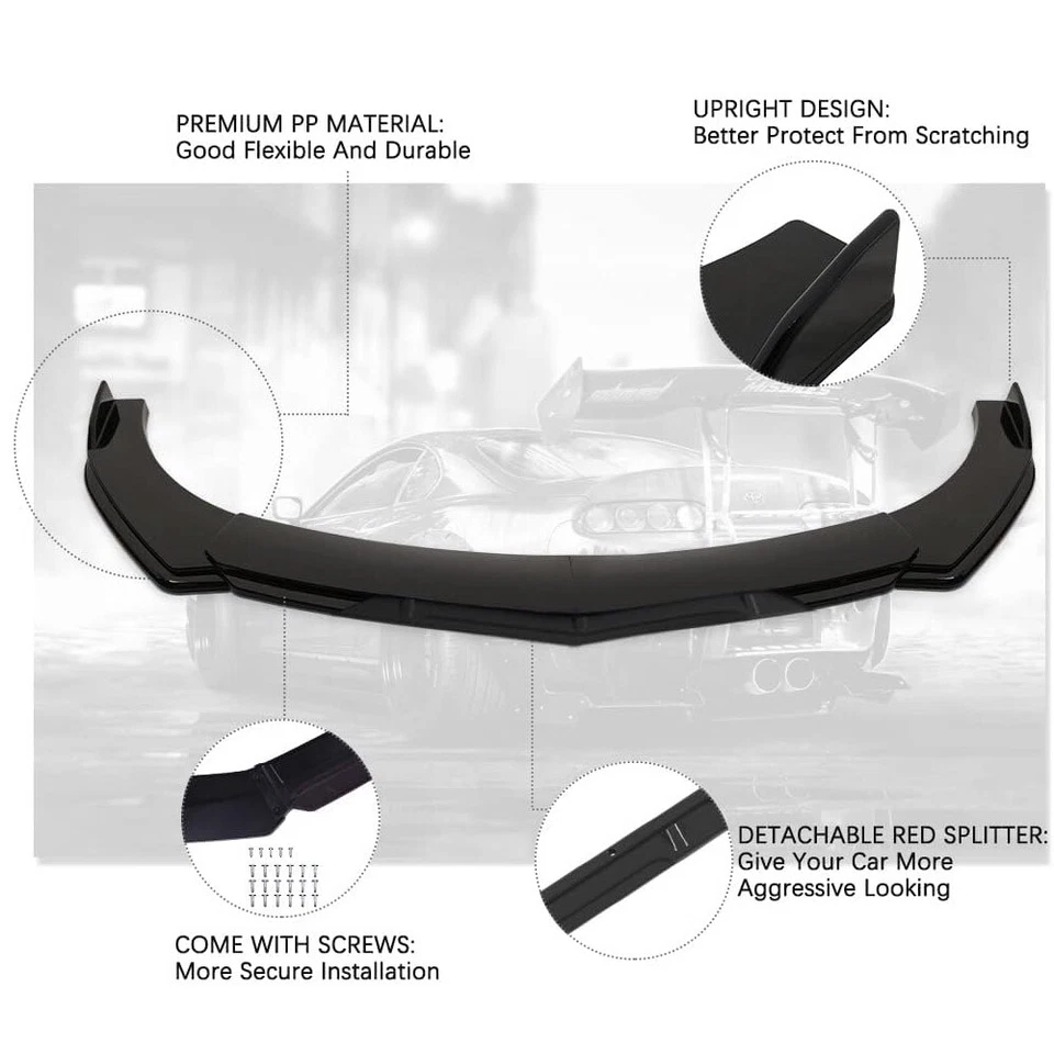 Alerón divisor de labios para parachoques delantero negro brillante para Mercedes-Benz GLS450 GLS580 Foto 3 de 4