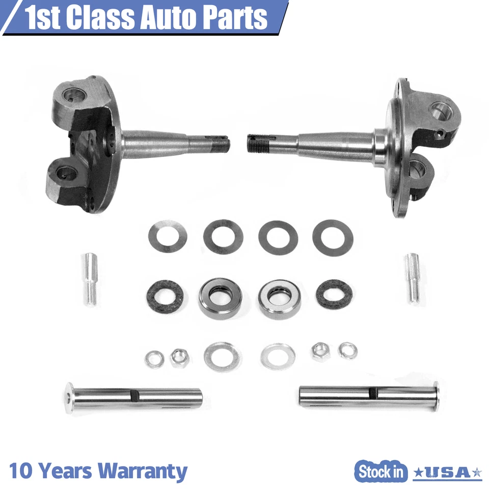 Pair Straight Axle Round Spindle With King Pin Kit For 1928-1948 Ford - Image 2 of 4