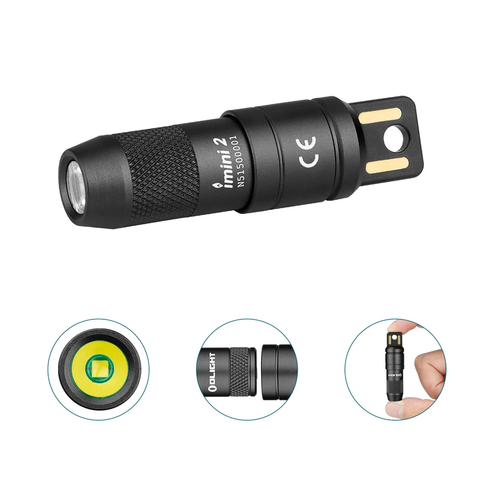 Olight imini 2 50 Lumens Tiny Keychain Flashlight EDC Flashlight Black Portable