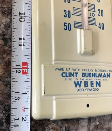 Buffalo NY Clint Buehlman WBEN Radio Thermometer W G Arthur Orchard Park N Y - Picture 8 of 9