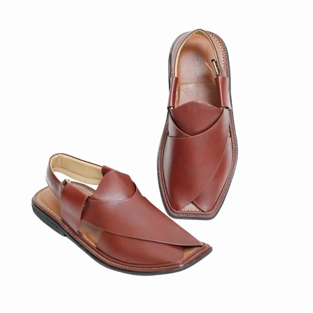 Handmade Leather Peshawari Men\'s Casual Sandals Brown Leather Size 47 Amazon.com | Premium Quality Sandals, Handmade Leather Men  main image 2