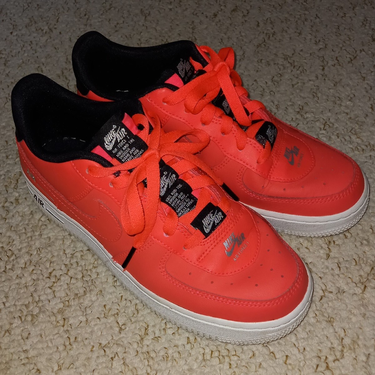 Nike Air Force LV8 GS Laser Crimson White CJ4092-600 Trainers Used Size  UK