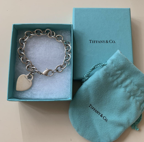 Sterling Silver Heart Tag Bracelet | eBay