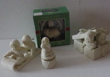 Set of 4 Dept 56 SNOWBABIES~ornament, sledding angels, presents, tinker box 
