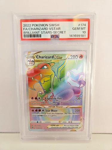 PSA 10 Charizard VSTAR 174 Pokémon Brilliant Stars 2022 Secret Rare SWSH