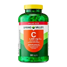 Spring Valley Vitamin C with Rose Hips Dietary Supplement Tablets, 1000 mg