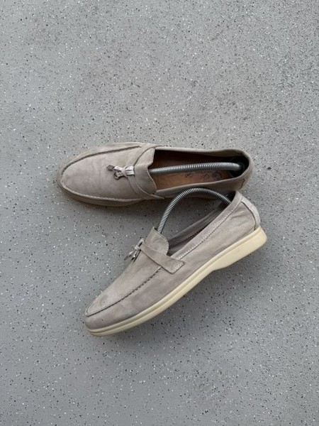 Women Loro Piana Loafers Beige Suede 40