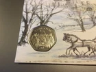 GB STAMPS RARE GIBRALTAR CHRISTMAS COIN FIRST DAY COVER 2002 WITH MINT COIN