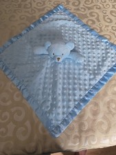 Blue Bear Security Blanket Baby Lovey Minky Raised Dots Boy Soft