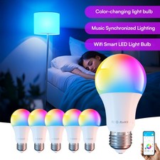 Smart Light Bulb Works WiFi with Alexa & Google RGB Color Changing, CCT LED Bulb