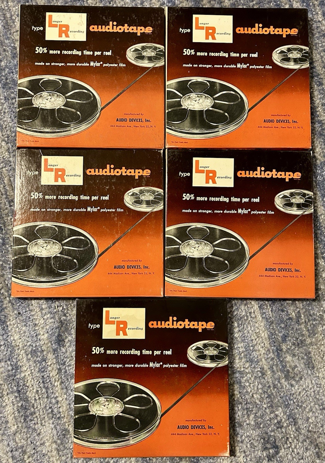 5 Vintage 1960's Audiotape Type 1861 Reel to Reel Professional Tape, Used Opera