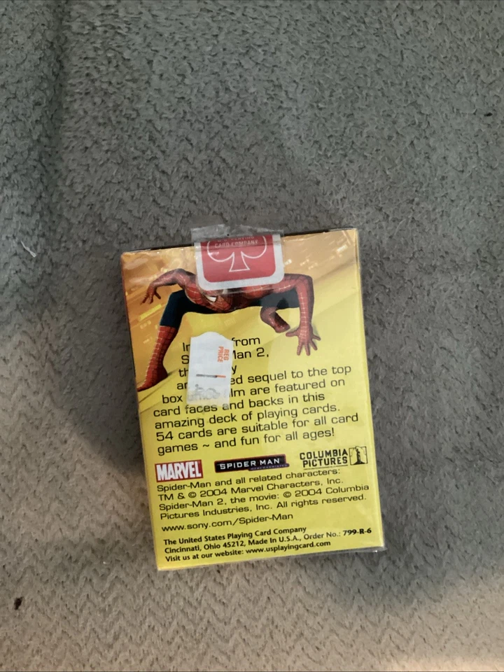 Marvel Spiderman 2 Cartas Bicicleta Imágenes Marvel Caja Sellada 2004 B Foto 2 de 4