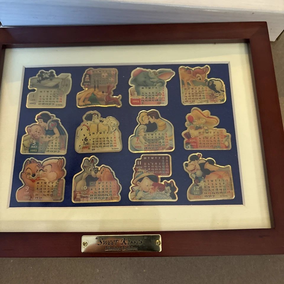 Disney Characters Pin Sweet Kisses LE 2003 Calendar Set Of 12 - New In Box - Image 2 of 4